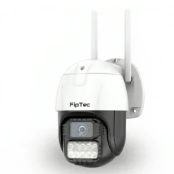 Външна WiFi камера FipTec LO22 Pro 4MP с две антени и вградени LED светлини, осигуряваща надеждна защита и лесен контрол за пълно спокойствие и сигурност на вашия дом.