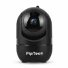 Черна въртяща се WiFi камера за видеонаблюдение FipTec LV06B 5GHz на бял фон, осигуряваща надеждна защита на дома и лесен контрол за Вашето пълно спокойствие.