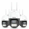 Комплект от три броя външни WiFi камери FipTec LO22 Pro 4MP с двойни антени и мощно осветление, осигуряващи надеждна защита и дискретна сигурност за пълно спокойствие и лесен контрол.