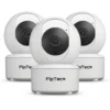 Комплект от три бели вътрешни WiFi камери FipTec, представени на изчистен фон. Тази система осигурява цялостна охрана за вашия дом и гарантира дискретна сигурност и пълно спокойствие за семейството ви.