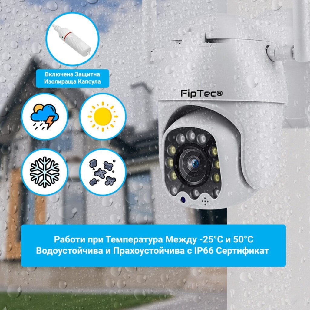 Камера за Видеонаблюдение FipTec LO17-Pro работи в условия на дъжд