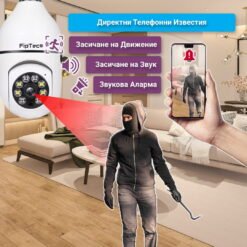 Камера крушка за домашно видеонаблюдение засича крадец и изпраща нотификация директно на телефона на потребителя, за да го уведоми за инцидента.