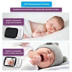 Бебефон FipTec LB02 с VOX режим - икономичен режим, активиращ се при засичане на звук. Тази функция удължава живота на батерията, като същевременно ви известява при нужда от реакция.