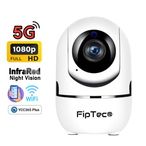 Камера за наблюдение FipTec LV06W, поддържаща 5GHz WiFi честота. Осигурява по-бърза и стабилна връзка с по-малко смущения, за плавно предаване на видео с висока резолюция.