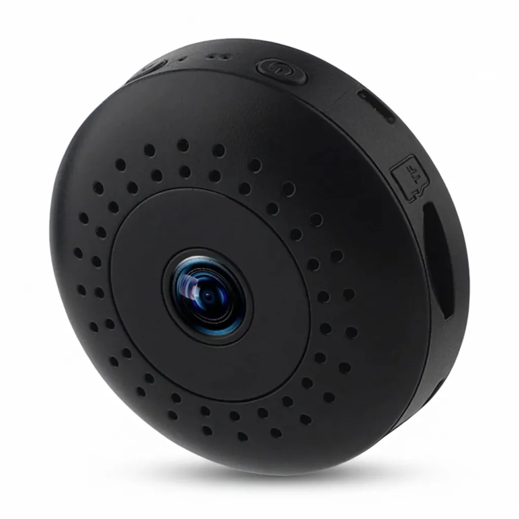 Компактна мини безжична камера FipTec LM07-Pro на бял фон, предоставяща дискретна защита и сигурност за дома чрез лесен контрол и инсталация за вашето ежедневно спокойствие.