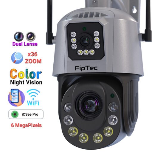 Камера за видеонаблюдение FipTec LO38 с 36-кратно оптично приближение. Тази функция ви позволява да наблюдавате обекти на голямо разстояние с изключителна детайлност, без загуба на качеството на изображението.