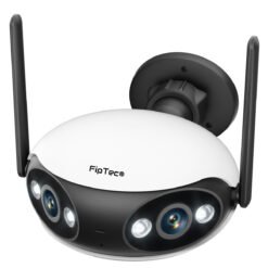 Камера FipTec LO18 - поглед отгоре, подчертаващ 180° зрителен ъгъл за максимално покритие на наблюдаваната зона.