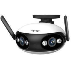 Камера FipTec LO18 - 180° видимост, показваща възможностите за монтаж под различен ъгъл, за оптимално позициониране.