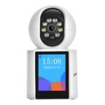 Камера FipTec LV18 - преден изглед, показващ камерата, вградения монитор и елегантен дизайн, подходящ за всеки интериор.