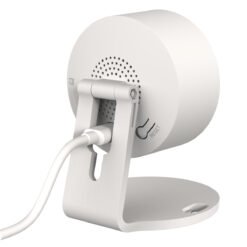 Мини камера за видеонаблюдение FipTec TF02 - заден изглед под ъгъл, показващ стилния дизайн на устройството.