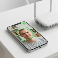 Смартфон с мобилното приложение на 8-канален NVR FipTec, показващ интелигентно разпознаване на лица за максимална домашна сигурност. Осигурете си дискретна защита и пълно спокойствие с лесен контрол отвсякъде.