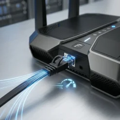 Alternative view of Плосък LAN кабел за интернет FipTec CAT6, RJ45, до 1000 Mbps