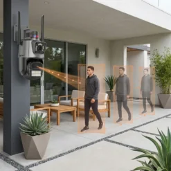 Интелигентна WiFi камера FipTec LO23 със смарт функция за автоматично проследяване на движение на веранда. Тази технология гарантира детайлна защита и по-висока сигурност за вашия дом и близки.