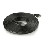 Професионален 10-метров черен плосък LAN кабел FipTec за стабилна мрежова връзка на вашите охранителни камери, осигуряващ надеждна защита и дискретно спокойствие за вашия дом.