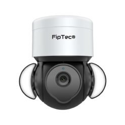 Лицев изглед на камера за наблюдение FipTec TF25 - 5MP резолюция и мощна LED светлина за цветно нощно виждане.