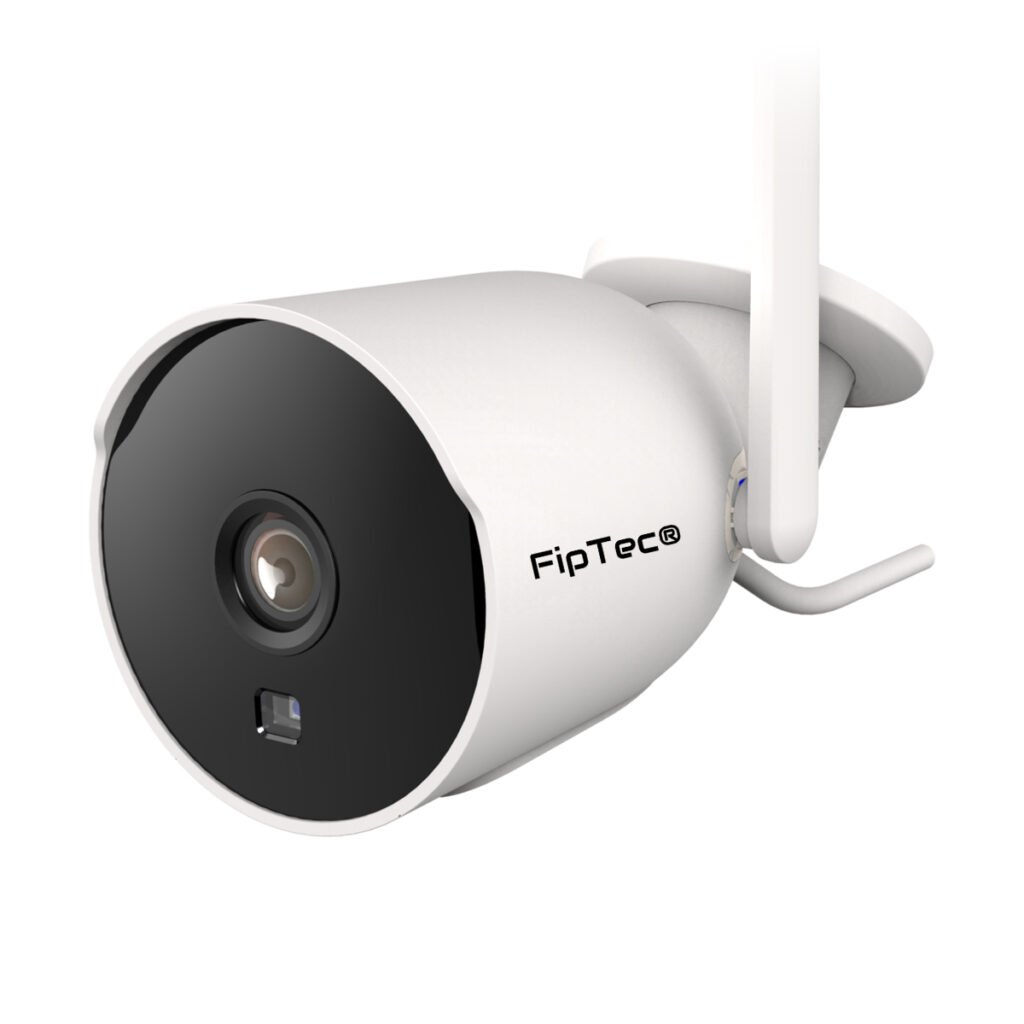 Cameră de supraveghere FipTec FT12 "Bullet" - rezoluție 2MP Full HD pentru imagini detaliate și clare.