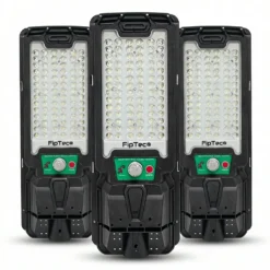Комплект от три соларни LED лампи FipTec със сензор за движение за външна охрана. Осигурете си надеждна защита на дома и пълно спокойствие с дискретна и ефективна сигурност.