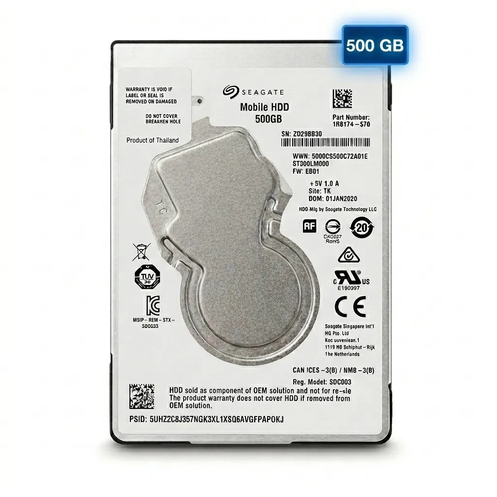 Hard disk Seagate de 500GB de la FipTec, pe fundal alb, destinat stocării de încredere a înregistrărilor video. Asigurați protecția proprietății și liniște deplină, cu control ușor.