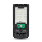 Професионална соларна LED лампа FipTec за външно осветление със сензор за движение и черен корпус. Надеждно решение за сигурност, което носи спокойствие и лесен контрол върху охраната на вашия имот.