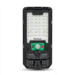 Професионална соларна LED лампа FipTec за външно осветление със сензор за движение и черен корпус. Надеждно решение за сигурност, което носи спокойствие и лесен контрол върху охраната на вашия имот.