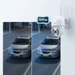 Сравнение на качеството на картината между ниска резолюция и 1080p Full HD от WiFi система FipTec Protect 4. Ясните детайли гарантират надеждна защита и пълно спокойствие за вашия дом.