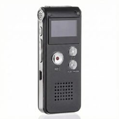 Side view of FipTec VRS Voice Recorder showing the dedicated A-B Repeat button and volume controls, alongside the large front REC and Play/Pause buttons for easy operation.