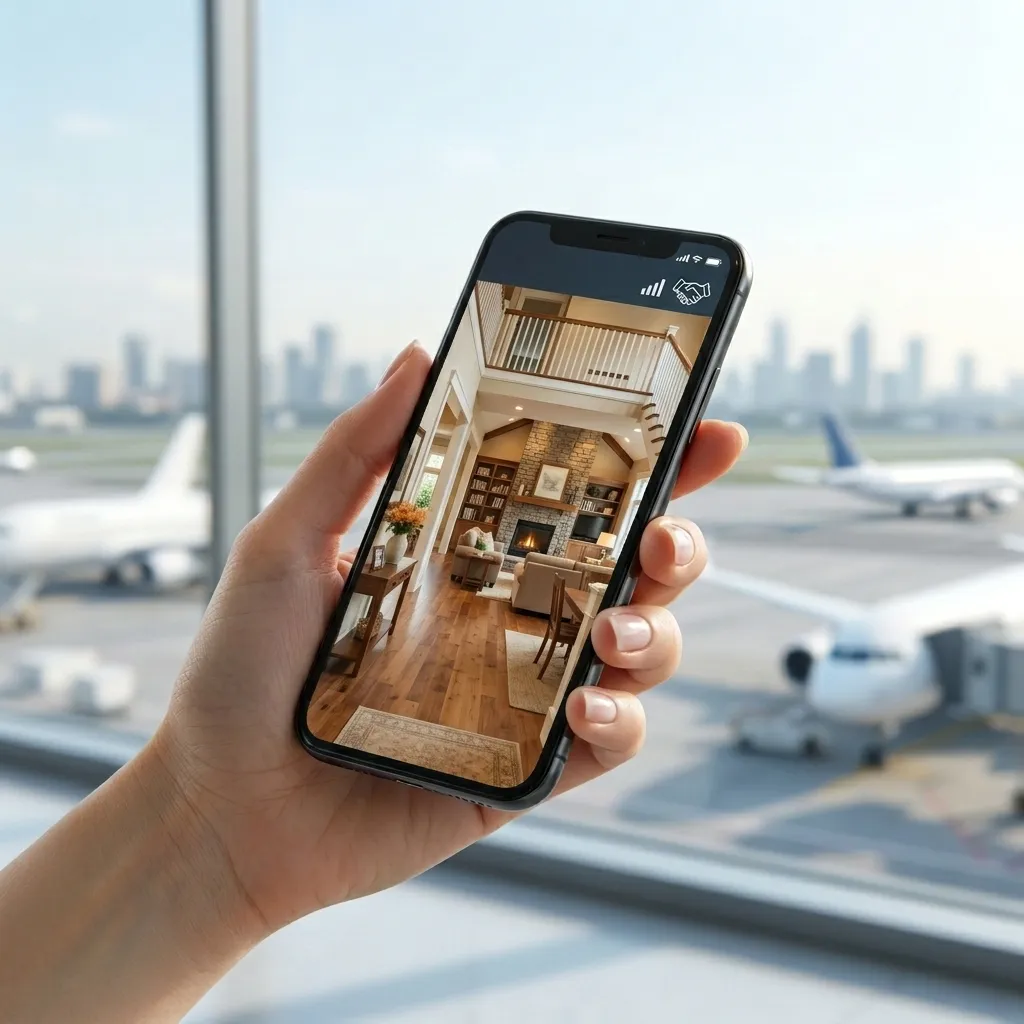 Дистанционно наблюдение на дома през смартфон от летище – лесна сигурност и спокойствие с FipTec без нужда от сложни системи за инсталация.